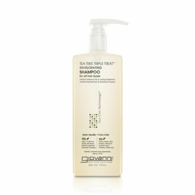 GIOVANNI Tea Tree Triple Treat Invigorating Shampoo 24 oz. Cooling Peppermint...