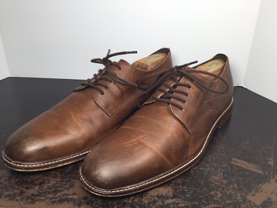 Aston Grey | Zottier Cognac Leather Oxfords w/ Box 9 ASTON GREY Mens Dress Shoes Soft Cognac Brown Leather Plain  main image 4