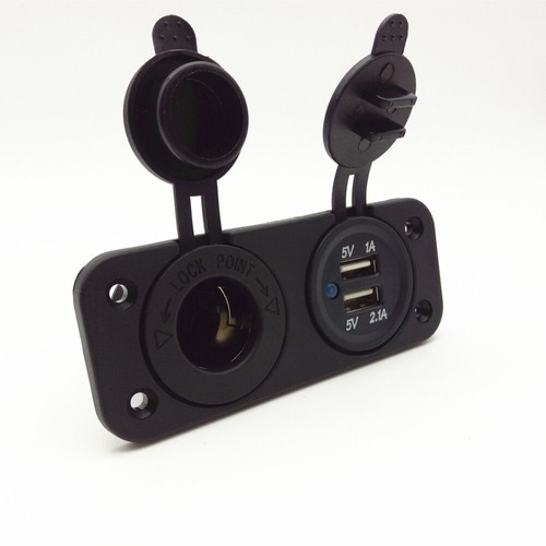 12V 24V Motorhome Camper Van Caravan Dual USB Socket Cigarette Charger Lighter - Picture 10 of 12