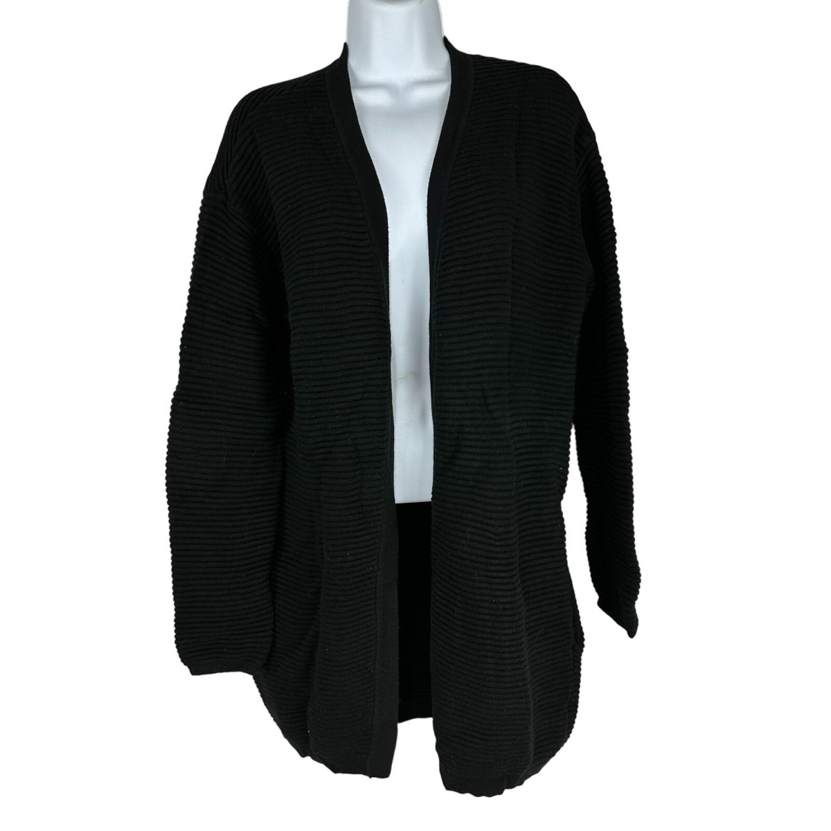H&M Women's Basic Cardigan Sweater Size S Black Long Sleeved