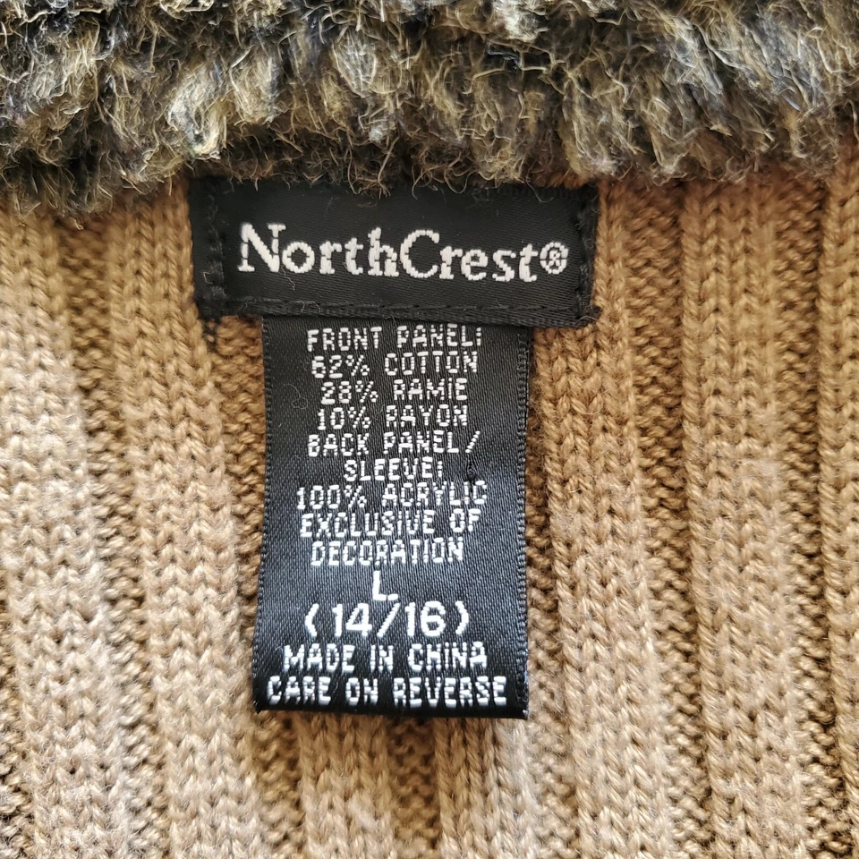 Chaqueta de Jean North Crest Tostada Suéter Borde de Piel Cuello con Botones Y2K Para Mujer Grande Foto 4 de 4