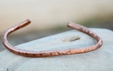 Solid Copper Cuff Bracelet Arthritis Rustic Artisan Handmade Healing Energy Pure