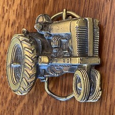 Vintage 1981 Brass 3D Tractor Belt Buckle  great American Buckle Chicago 248