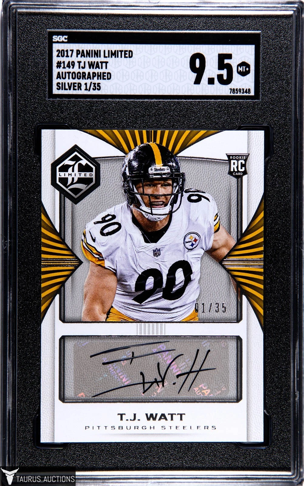 TJ Watt Panini Limited #149 Autograph-Spotlight Silver
