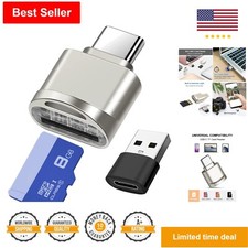 USB C Micro SD Card Reader with Compact Design  Blue Indicator Light