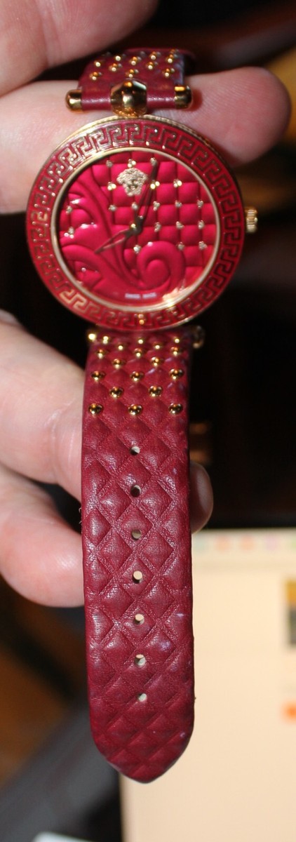Versace Red Rose Gold Plated Stainless Steel Vanitas K7Q  display picture 3