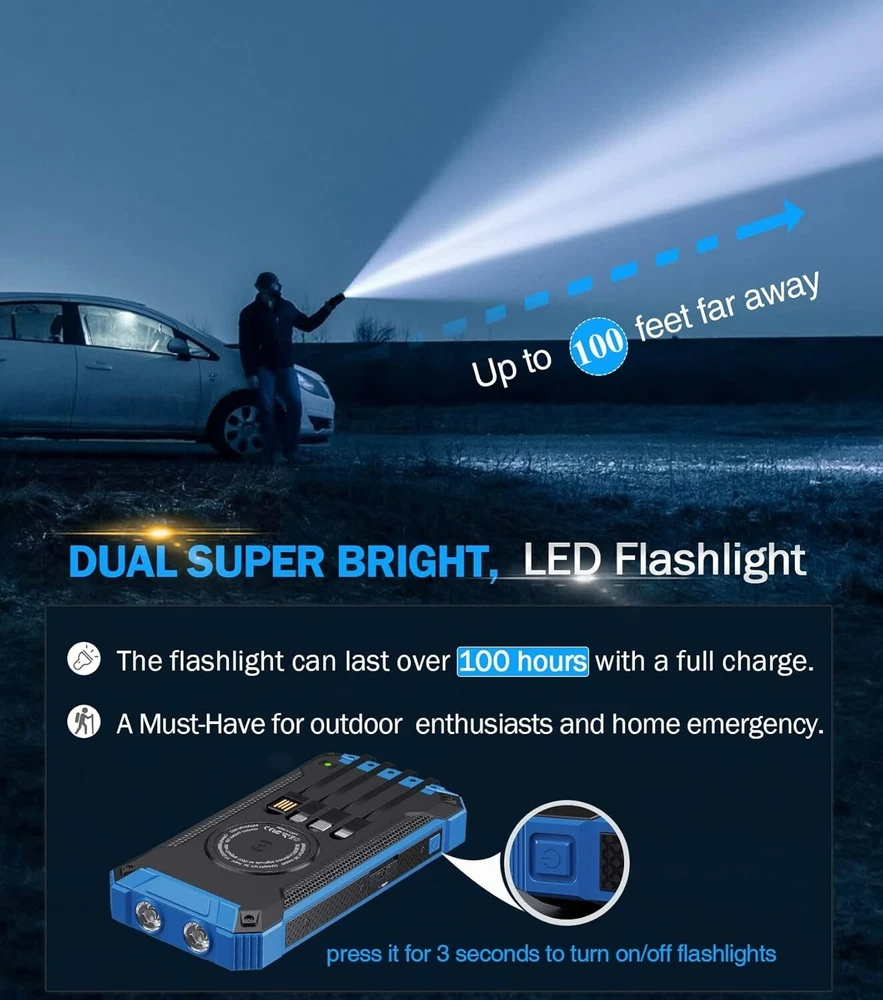 36000mAh Wireless Power Bank with Built-in 4 Cables, 6 Outputs, and 15W Fast Charging – Ultimate Portable Charging Solution for Multiple Devices 36000mAh Wireless Power Bank with Built-in 4 Cables, 6 Outputs, and 15W Fast Charging – Ultimate Portable Charging Solution for Multiple Devices