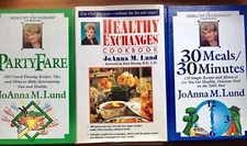  JoAnna Lund Lot of 3 Party Fare Healthy Exchanges 30 meals 30 Minutes HC Diet