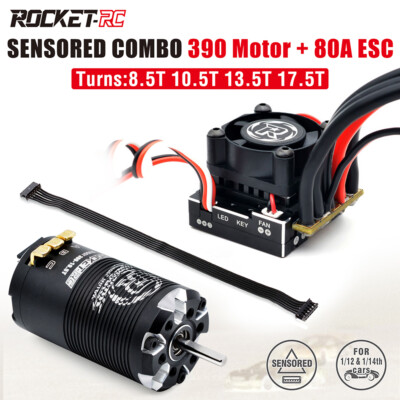 Rocket-RC Supersonic 390 Sensored Brushless Motor 80A ESC für 1/12 1/14 RC Cars