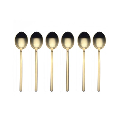 MEPRA, DUE ICE ORO COFFEE SPOON, 6 - PACK, BRUSHED GOLD 5 PC Coffee Spoon Set