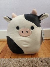 Original Squishmallows 8" Connor The Cow Plush With Black Nostrils NWT