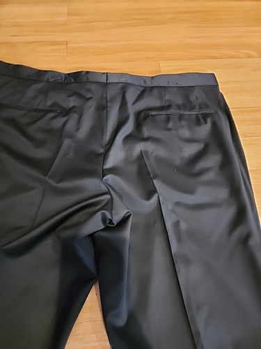 Hugo Boss Herren Slim Fit 100% Wolle Smoking Hose Schwarz 40W x 35,5 Ungesäumt Neu ohne Etikett - Bild 17 von 22