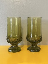 Vintage Tiffin FRANCISCAN MADEIRA GOBLETS GREEN 6 1/2" Set Of 2