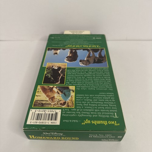 Homeward Bound VHS Disney Sleeve NM Condition Purchase Tab Intact - Picture 6 of 6