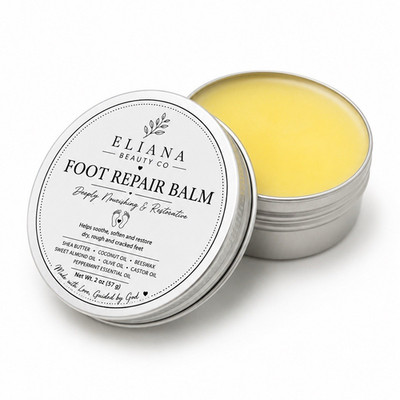 Eliana Beauty Co Foot Repair Balm Deeply Nourishing Restorative Peppermint 2oz