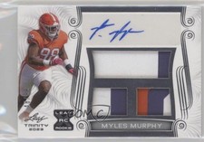 2023 Leaf Trinity Triple Memorabilia White Silver 48/99 Myles Murphy Auto 16wc