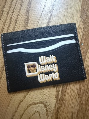 Disney X Coach WALT DISNEY WORLD Cardholder Card Case Black NEW 2022