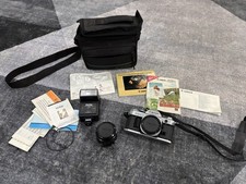 Canon AE-1 35mm SLR Film Camera W/ 50mm FD 1:1.8 And Vivitar eFlash 2000