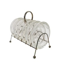 Vintage MCM Fleur-de-lis Szklane popielniczki imprezowe