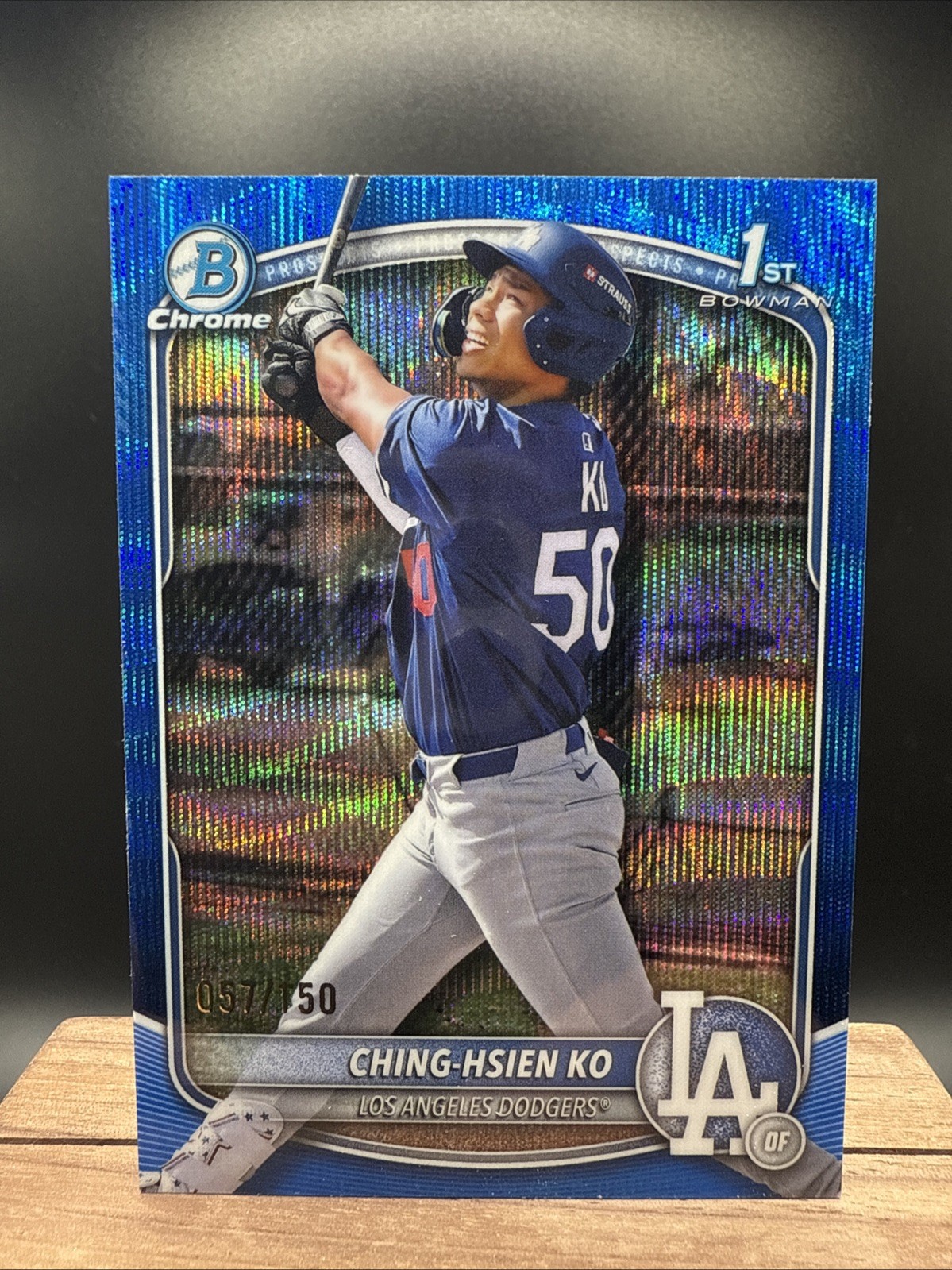 2025 Bowman Chrome 1st Prospects Blue Wave Refractor Ching-Hsien Ko /150 Dodgers