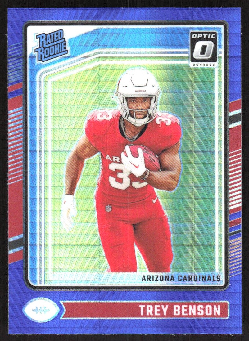 3369J 2024 Donruss Optic #293 Trey Benson Blue Hyper