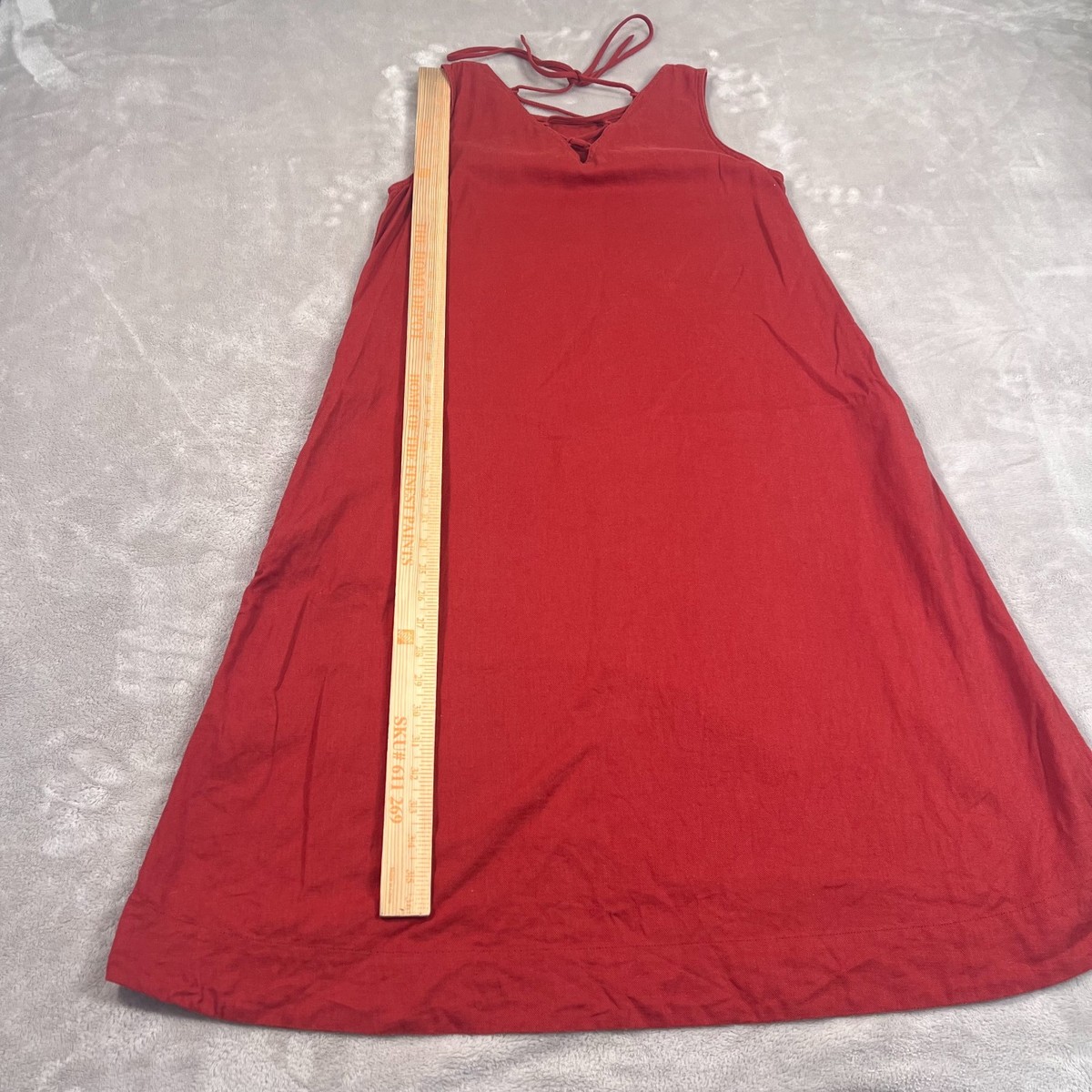 Uniqlo Dress Womens Size Small Red Orange Linen Blend Knee Length Sleeveless | eBay Uniqlo Dress Womens Size Small Red Orange Linen Blend Knee Length Sleeveless | eBay