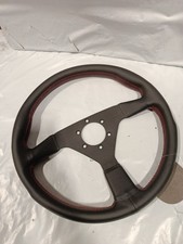 Momo Montecarlo 350mm 14 Leather Red Stitching Thickened Sport Steering Wheel