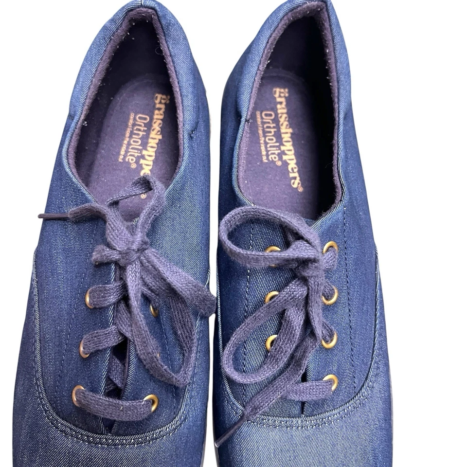 Zapatillas deportivas Grasshoppers Ortholite azul marino de lona talla 11M cómodas para caminar Foto 2 de 4