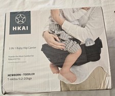 HKAI 5-IN-1 Baby Hip Seat Carrier Grey New Sealed READ DES..
