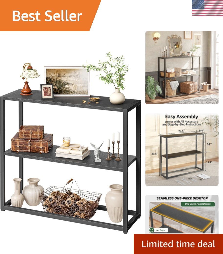 Small Entryway Table, 29.5" Narrow Console Table with Shelves, Sofa Table, Co...