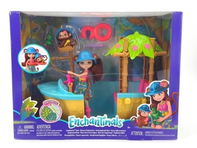 Enchantimals GFN58 - Dschungelwald Boot mit Äffchen Puppe  Neu Info lesen!