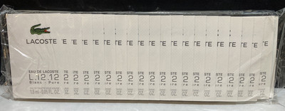 Lot of (20) LACOSTE BLANC PURE Sample Splash Vials .05 oz 1.5 ml SEALED