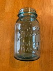 Vintage #10 Blue Glass Ball Perfect Mason Quart Jar screw lid - no lid included — photo 3