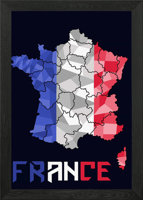 Karten Frankreich Republik Gerahmtes Wandbild Poster Leinwanddruck Bild