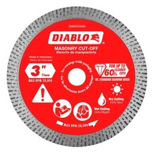 Diablo Diamond Continuous Rim Masonry Cuf-Off Disc 3" Dia x 3/8" Arbor, Multi
