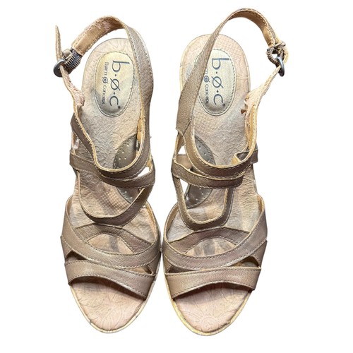 BOC Born Concept Shoes Womens Size 9 40.5 Wedge Sandals Strappy Cork Platform