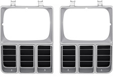 81-82 Chevy C10 Truck Lh Rh Argent Single Headlight Bezels Pair