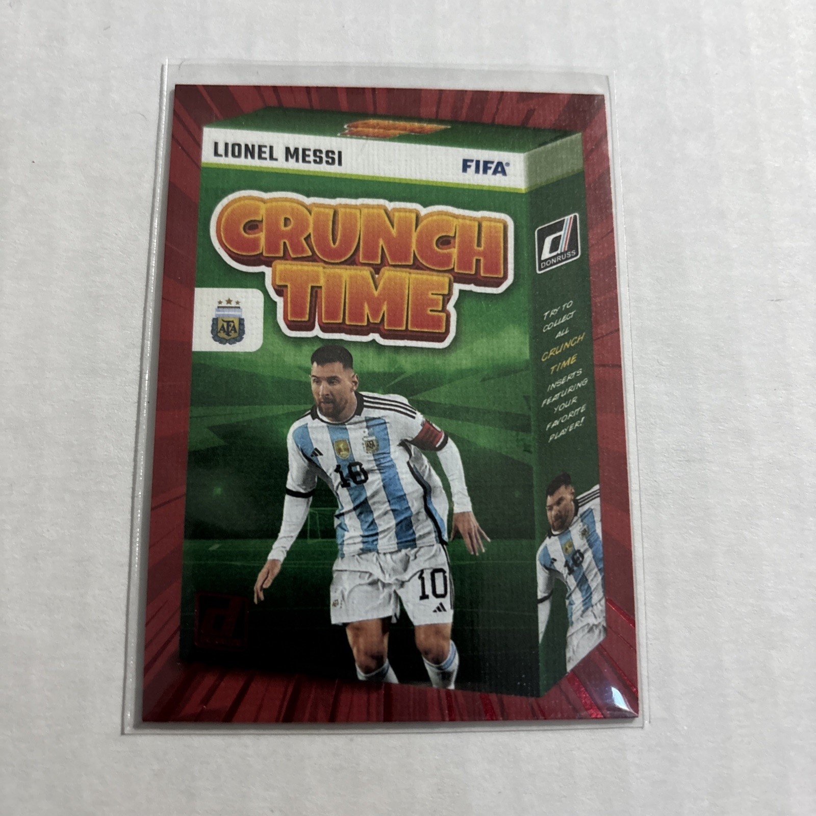 2023-24 Panini Donruss soccer Crunch Time Lionel Messi #1 Red Parallel 