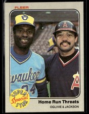 1983 Fleer #640 Home Run Threats (Oglivie / Reggie Jackson) Baseball Card 1501G