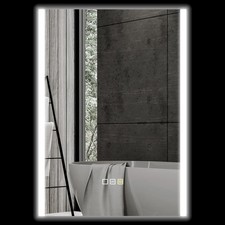 HOMCOM Specchio Bagno da Parete con Luce LED a 3 Colori 70x50x3 cm