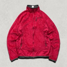 Patagonia Fleece Jacket Womens Medium R2 Deep Pile Full Zip Outdoor Coat, Red