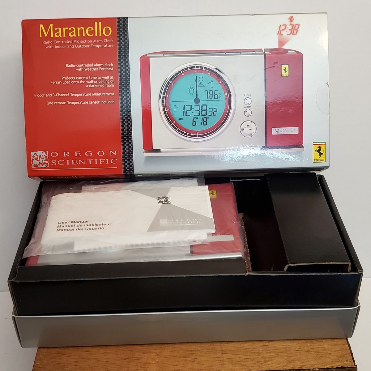 Vtg Oregon Scientific Ferrari Maranello Projection Alarm Clock