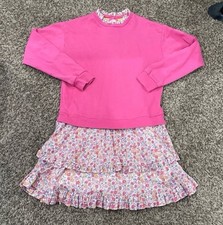 boden Sweatshirt, Floral Ruffle Dress Kids Size 12/13 Years