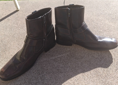 Distressed Leather Robert Wayne Response Motorcycle Boots US Size 8.5