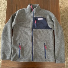 Vineyard Vines Unisex Youth XL 18 Fleece Lined Full Zip Jacket Whale Logo