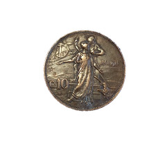 ITALIA Vittorio Emanuele III 10 Centesimi Cinquantenario 1911