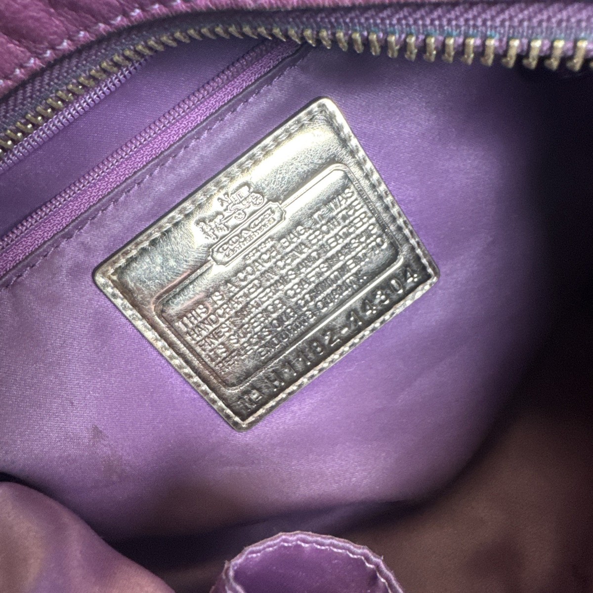 【付属品欠品商品】　COACH レザーショルダー14304 パープル COACH #14304 Madison Hailey Purple Leather Hobo Shoulder Bag | eBay