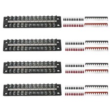 Terminal Blocks Strip 4 Sets of 12-Position 600V 25A Terminal Blocks wit