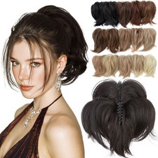 Natural Claw Clip Ponytail Messy Bun Hair Piece Short Bendable Updo Extensions M