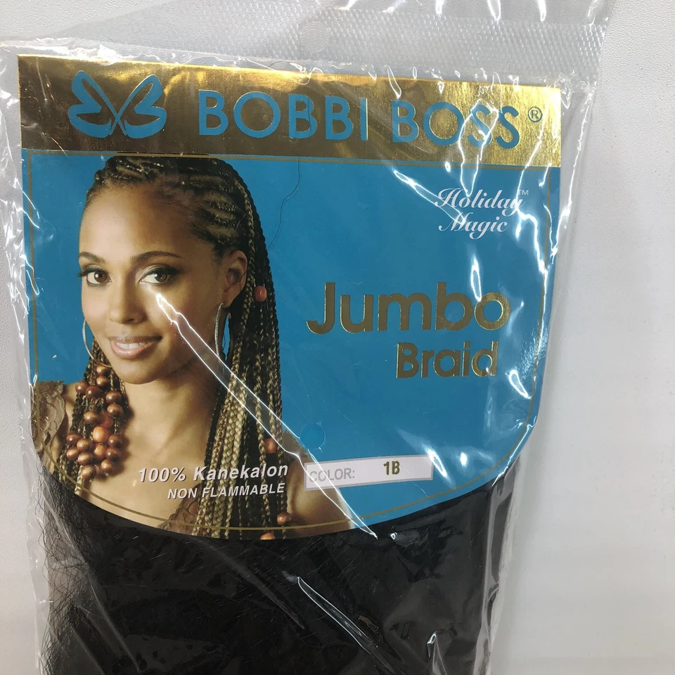 BOBBI BOSS BRAIDING HAIR 100% KANEKALON JUMBO BRAID Color 1B - Image 3 of 4